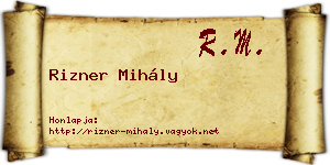 Rizner Mihály névjegykártya